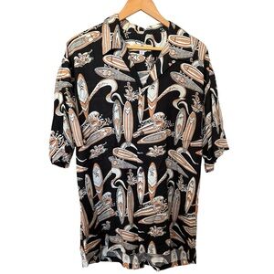 Pineapple Juice Vintage Hawaiian Print Aloha Shirt Made in Hawaii L